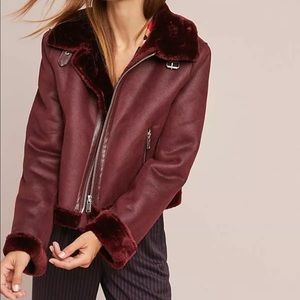 Ett:twa Anthropologie Faux suede moto jacket pxxs